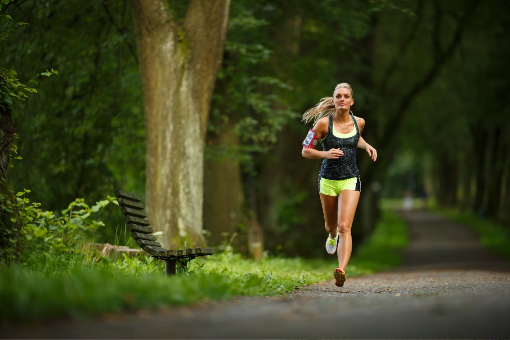 woman running in nature