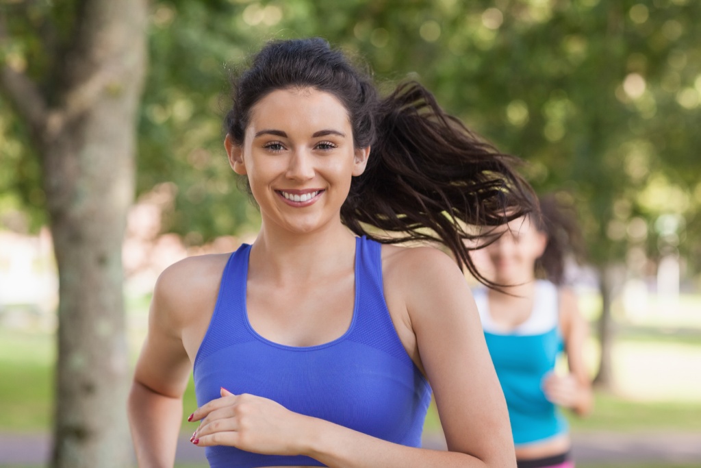 happy runner on her daily run