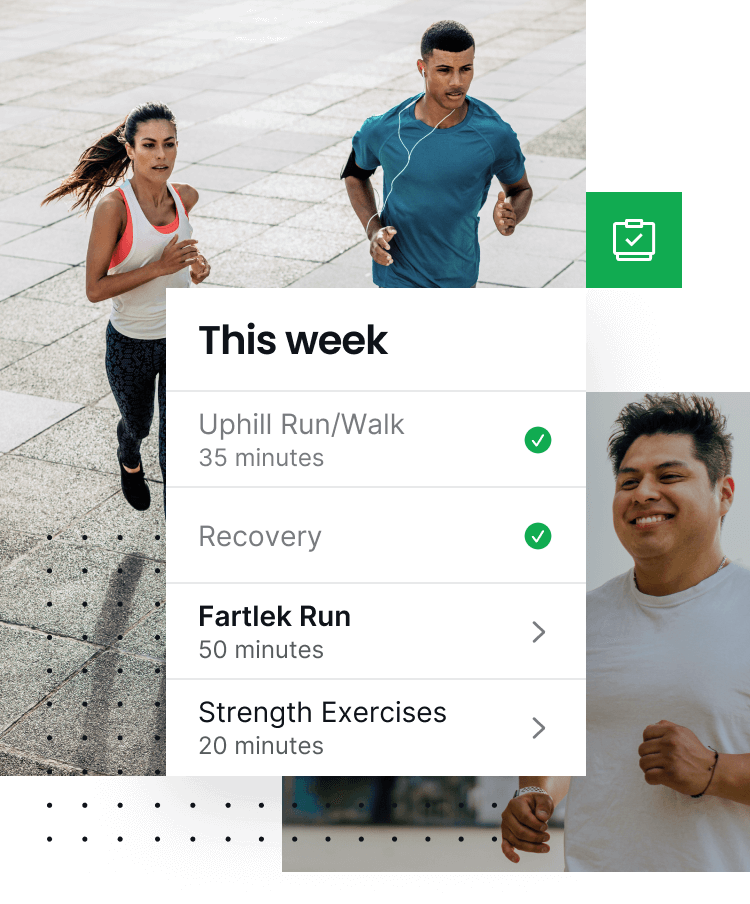 personalized running plan with runners in the background